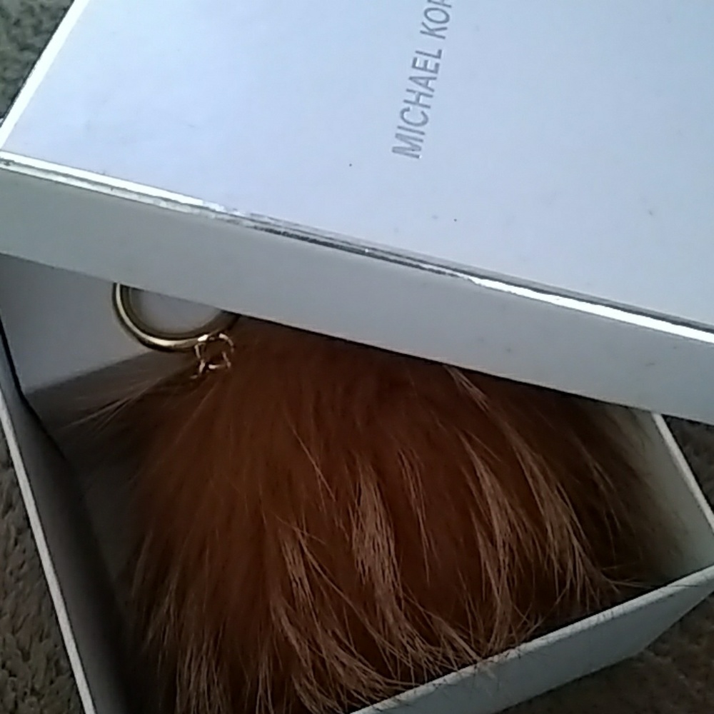 Authentic Michael Kors fox fur bag charm